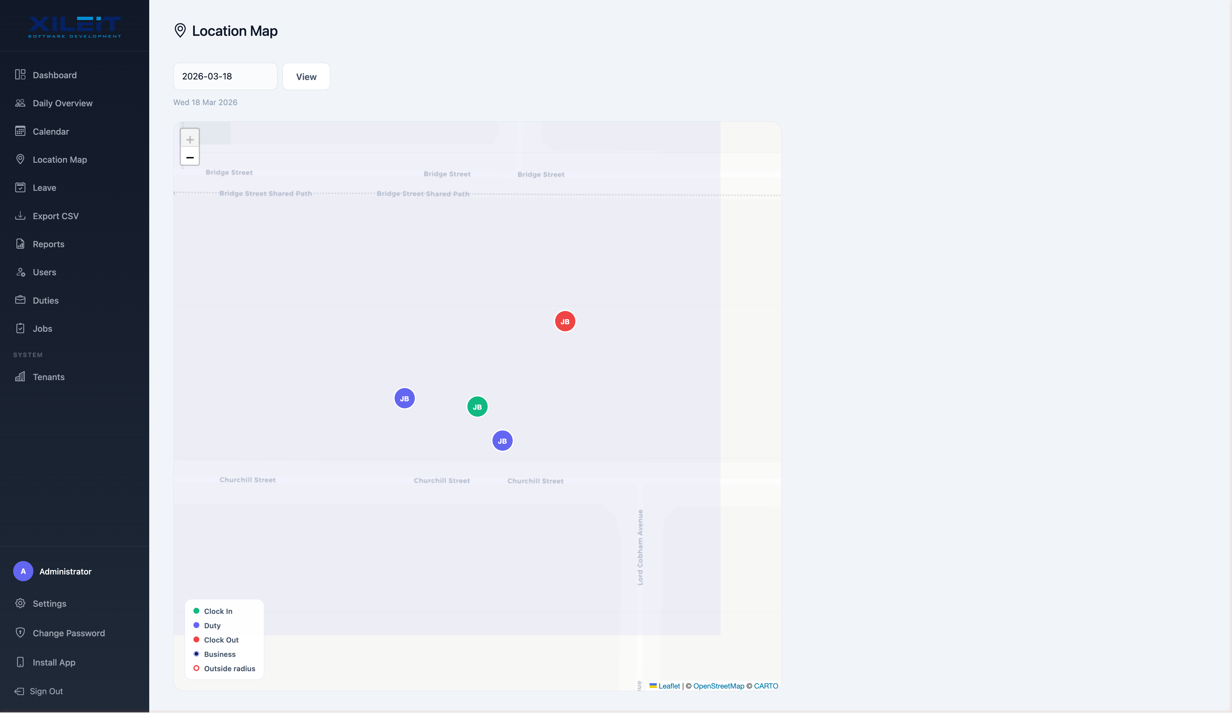 TimeTrack GPS Location Map